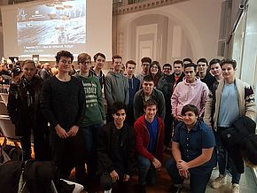 Raumfahrtkonferenz im Haus der Wirtschaft, unsere Teilnehmer Schülergruppe des Technischen Gymnasiums im Haus der Wirtschaft (König-Karl-Halle).